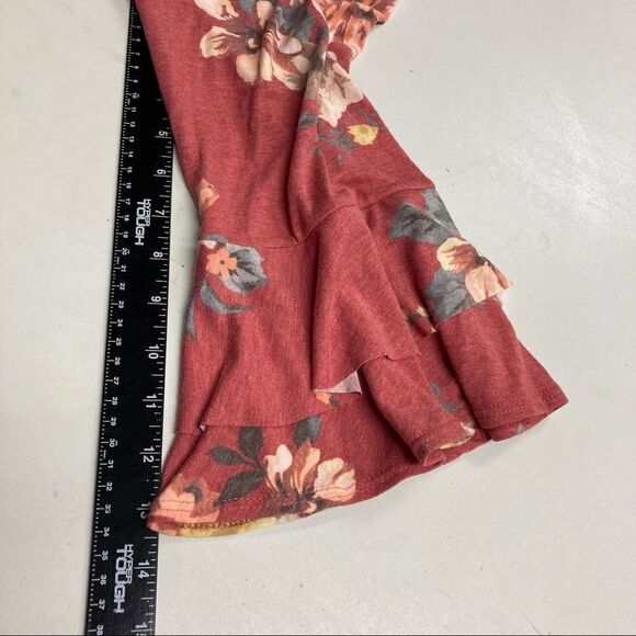 Women’s Peach Floral Dress Size 2X, POCKETS, Bell Sleeves - Picture 7 of 7